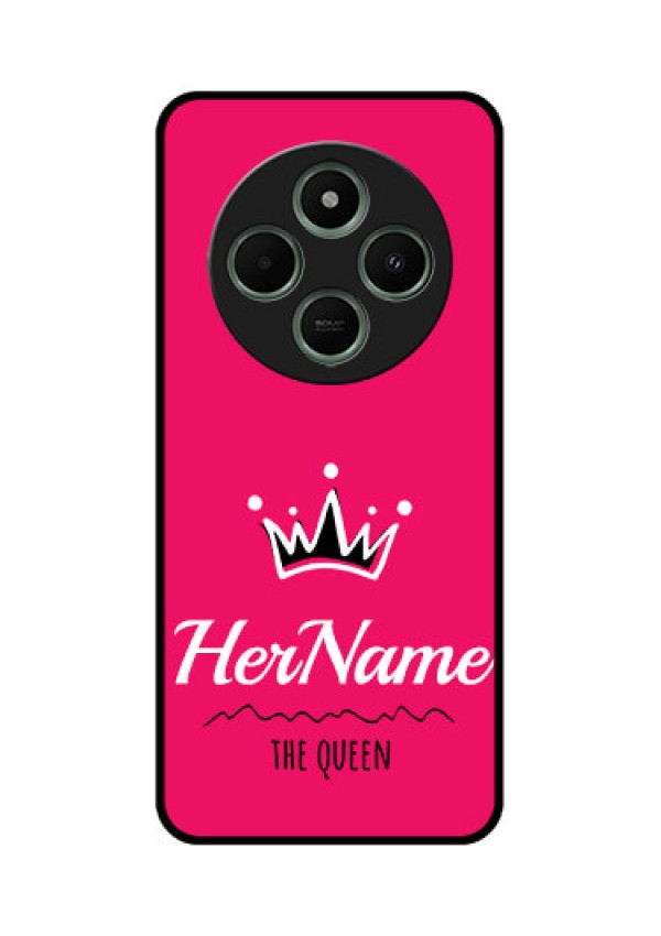 Poco C75 5G Custom Glass Phone CaseQueen With Name Design