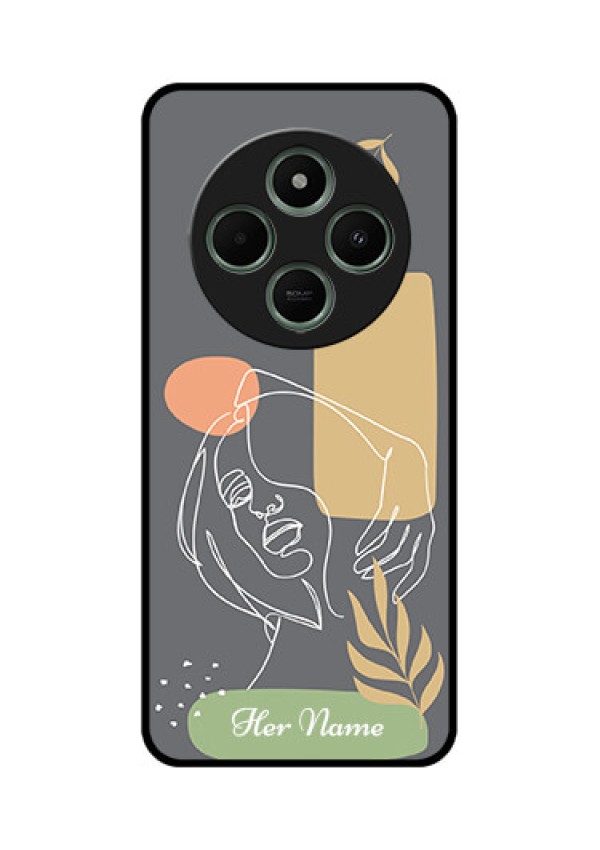 Poco C75 5G Custom Glass Phone CaseGazing Woman Line Art Design