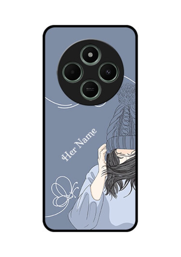 Poco C75 5G Custom Glass Phone CaseGirl In Winter Outfit Design