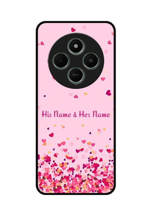 Poco C75 5G Custom Glass Phone CaseFloating Hearts Design