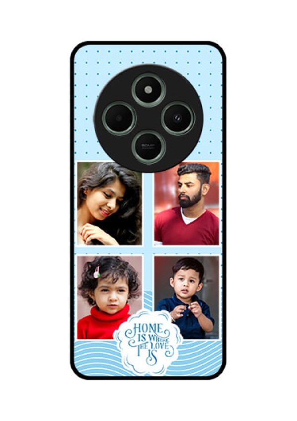 Poco C75 5G Custom Glass Phone CaseCute Love Quote With 4 Pic Upload Design