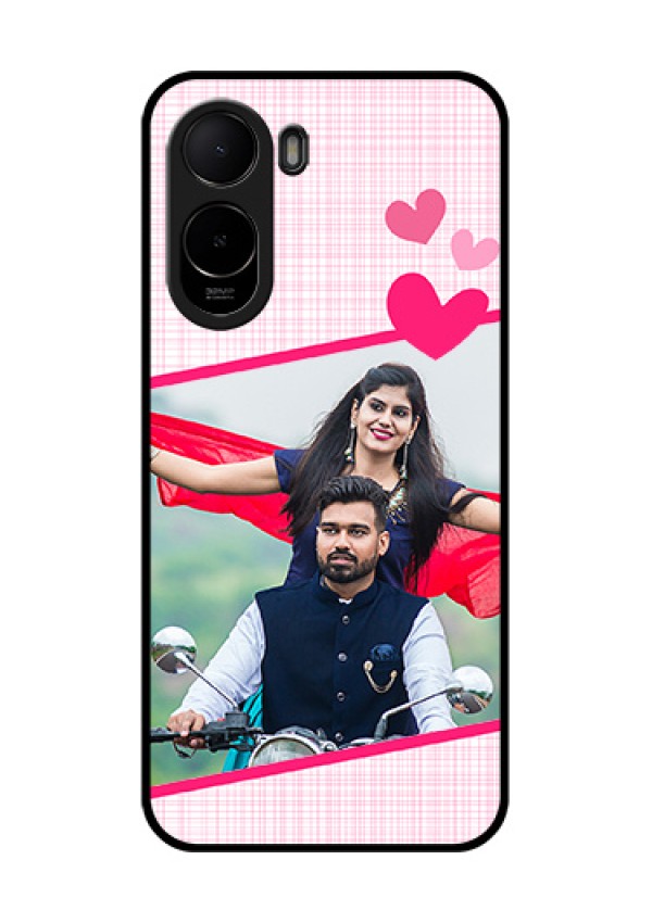 Poco C81 Custom Glass Phone Case - Love Shape Heart Design