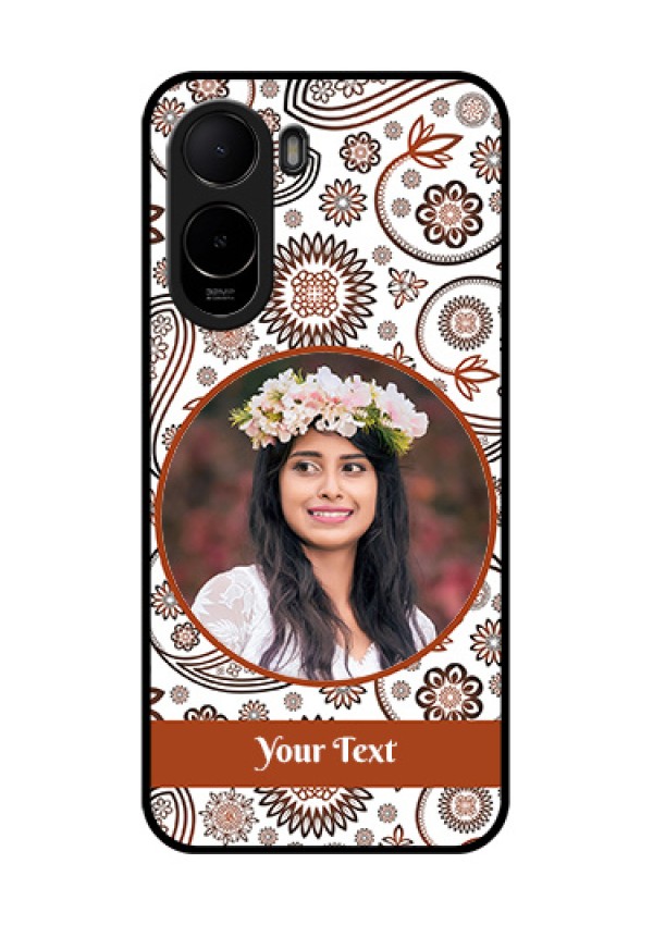 Poco C81 Custom Glass Phone Case - Abstract Flower Design