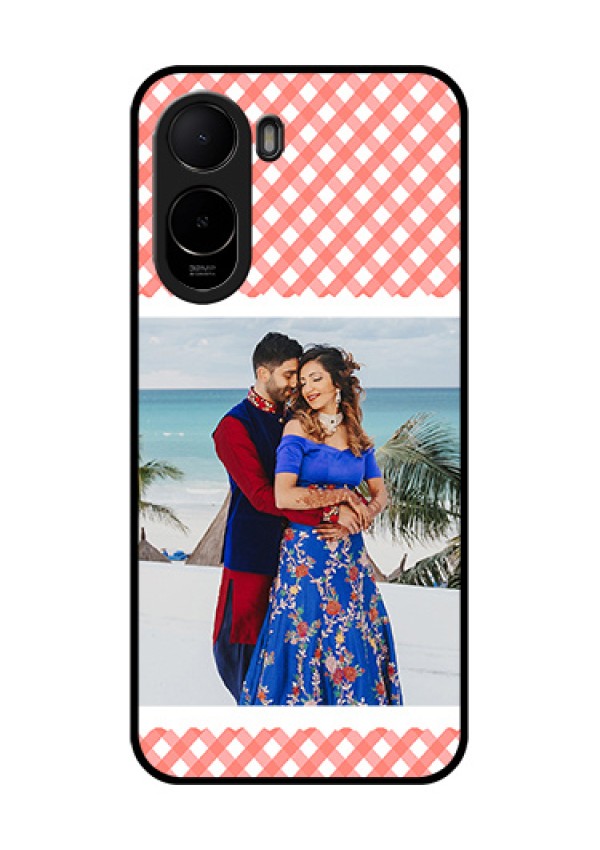 Poco C81 Custom Glass Phone Case - Pink Pattern Design