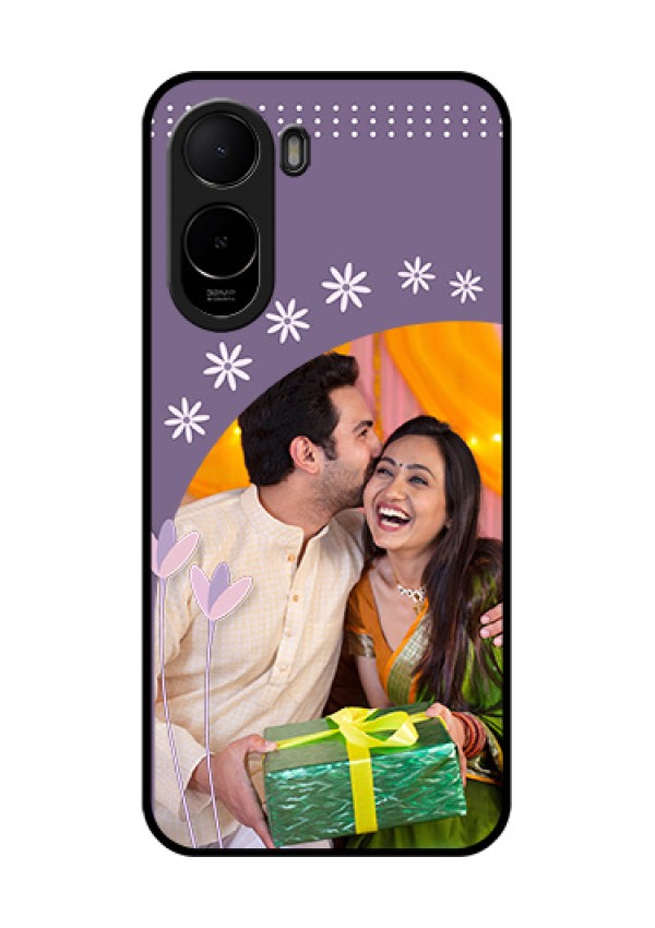 Poco C81 Custom Glass Phone Case - Lavender Flowers Design