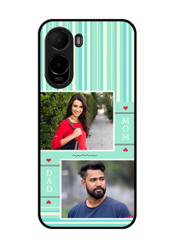 Poco C81 Custom Glass Phone Case - Mom & Dad Pic Design