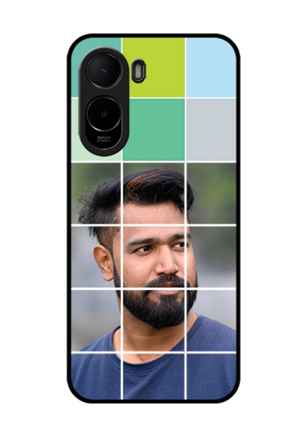 Poco C81 Custom Glass Phone Case - With White Box Pattern