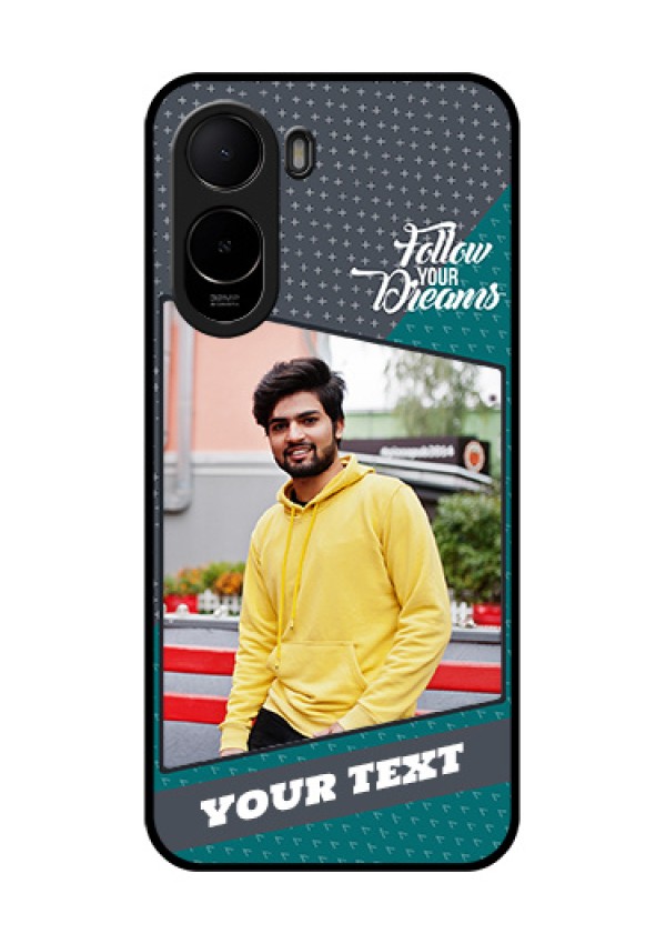 Poco C81 Custom Glass Phone Case - Background Pattern Design With Quote