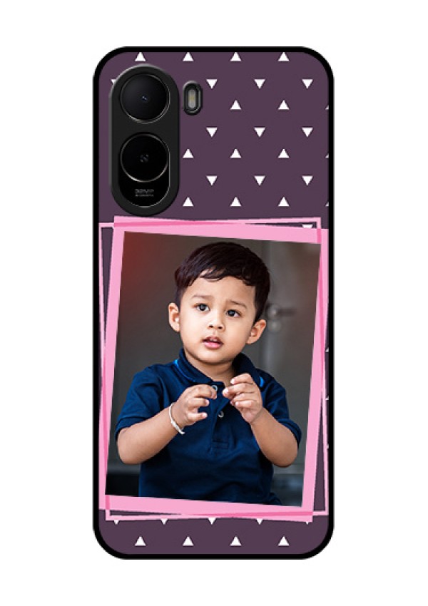 Poco C81 Custom Glass Phone Case - Triangle Pattern Dotted Design
