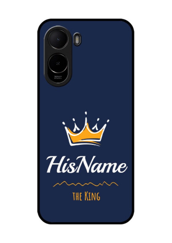 Poco C81 Custom Glass Phone Case - King With Name Design