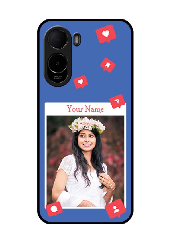 Poco C81 Custom Glass Phone Case - Like Share And Comment Design