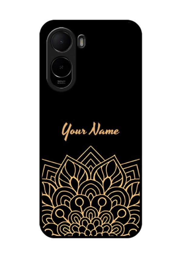 Poco C81 Custom Glass Phone Case - Golden Mandala Design