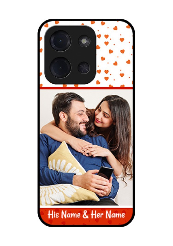 Poco C85 5G Custom Glass Phone Case - Orange Love Symbol Design