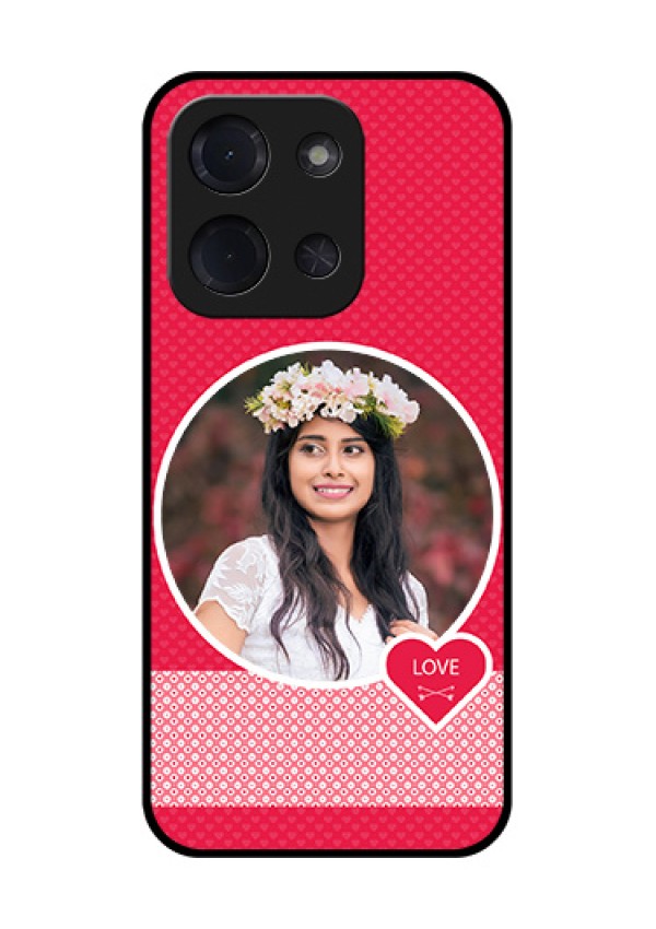 Poco C85 5G Custom Glass Phone Case - Pink Color Pattern Design