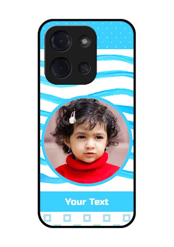 Poco C85 5G Custom Glass Phone Case - Simple Blue Case Design