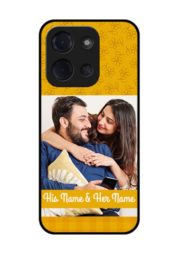 Poco C85 5G Custom Glass Phone Case - Yellow Floral Design