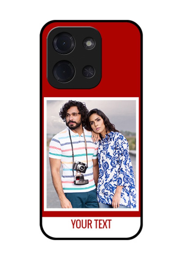 Poco C85 5G Custom Glass Phone Case - Red Color Design
