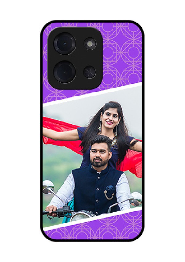 Poco C85 5G Custom Glass Phone Case - Violet Color Pattern Design