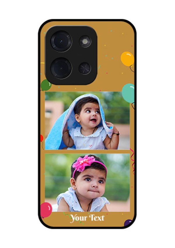 Poco C85 5G Custom Glass Phone Case - Image Holder With Birthday Celebrations Design