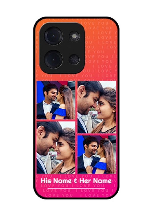 Poco C85 5G Custom Glass Phone Case - I Love You Pink Design