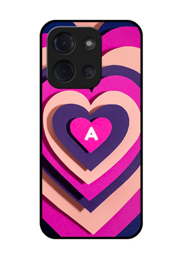 Poco C85 5G Custom Glass Phone Case - Cute Heart Pattern Design