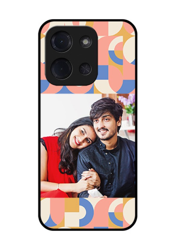 Poco C85 5G Custom Glass Phone Case - Semi - Circle Maze Pattern Design