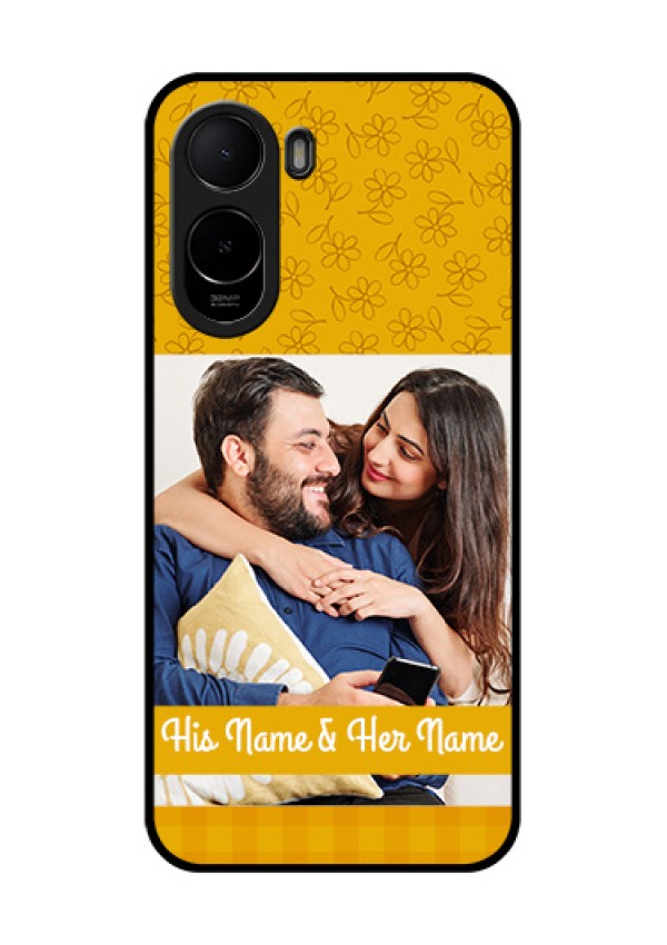 Poco C85x 5G Custom Glass Phone Case - Yellow Floral Design
