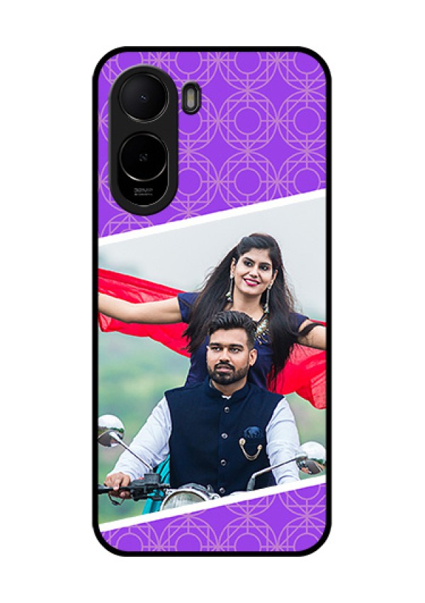 Poco C85x 5G Custom Glass Phone Case - Violet Color Pattern Design
