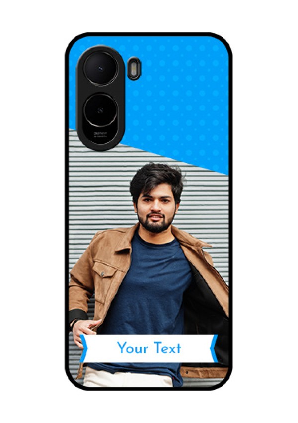 Poco C85x 5G Custom Glass Phone Case - Simple Blue Color Design
