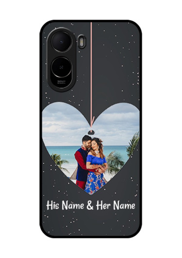 Poco C85x 5G Custom Glass Phone Case - Hanging Heart Design