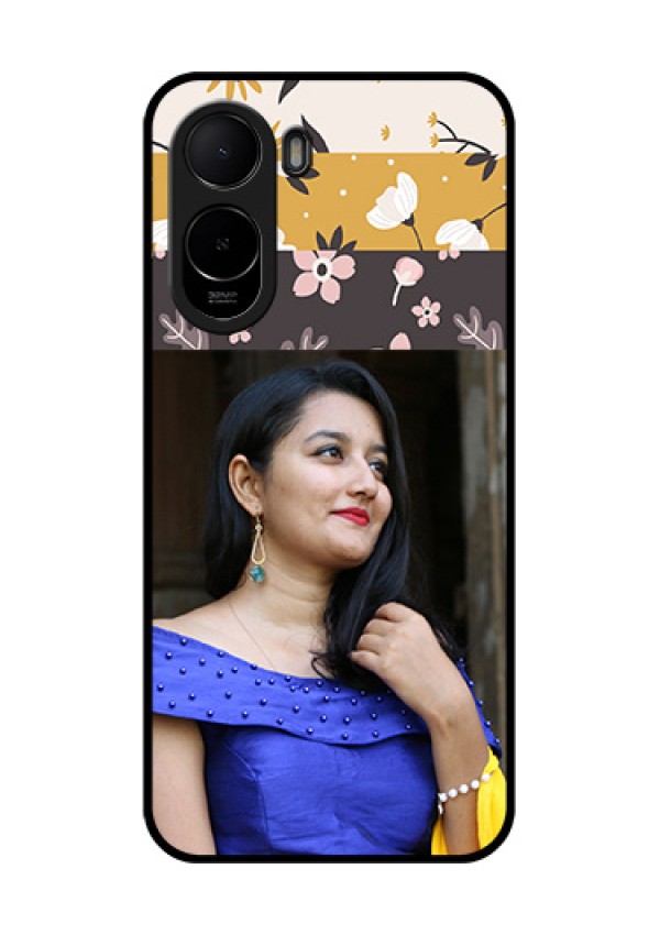 Poco C85x 5G Custom Glass Phone Case - Stylish Floral Design