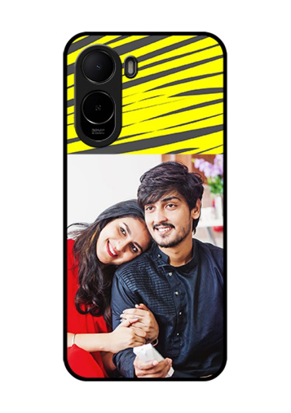 Poco C85x 5G Custom Glass Phone Case - Yellow Abstract Design