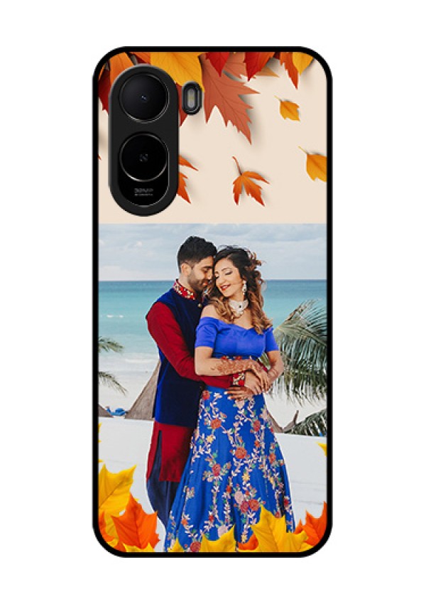 Poco C85x 5G Custom Glass Phone Case - Autumn Maple Leaves Design