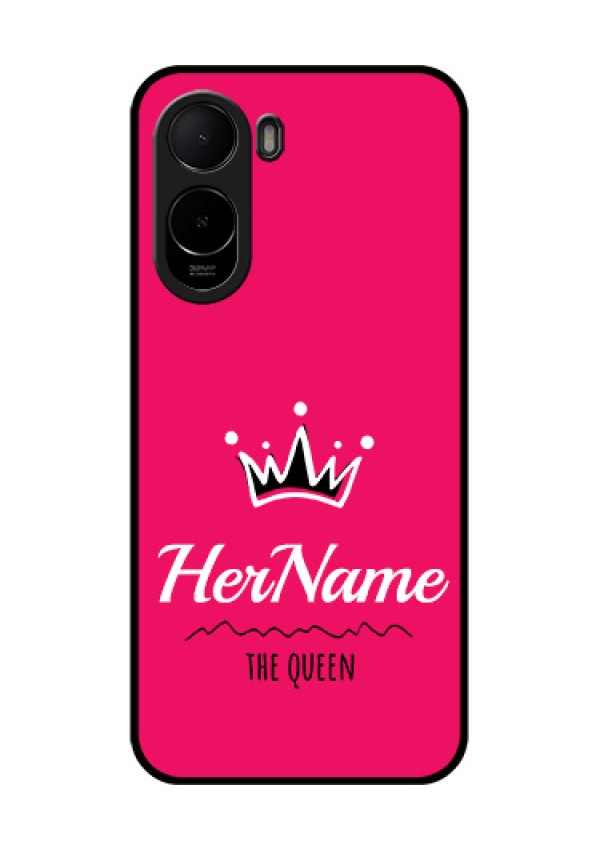Poco C85x 5G Custom Glass Phone Case - Queen With Name Design