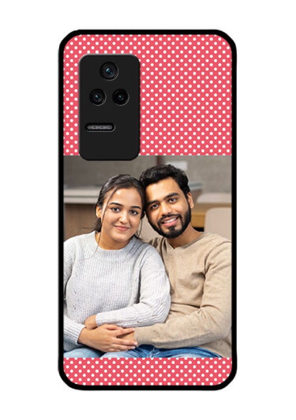 Poco F4 5G Custom Glass Phone Case - White Dotted Design