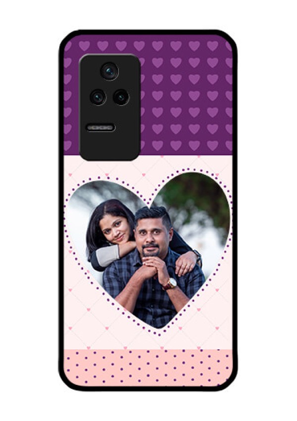 Poco F4 5G Custom Glass Phone Case - Violet Love Dots Design