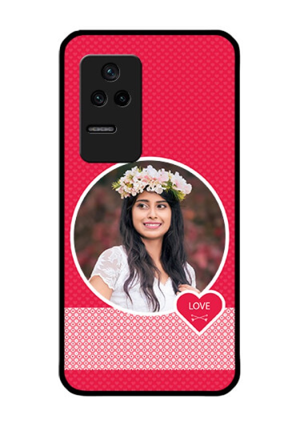 Poco F4 5G Personalised Glass Phone Case - Pink Pattern Design