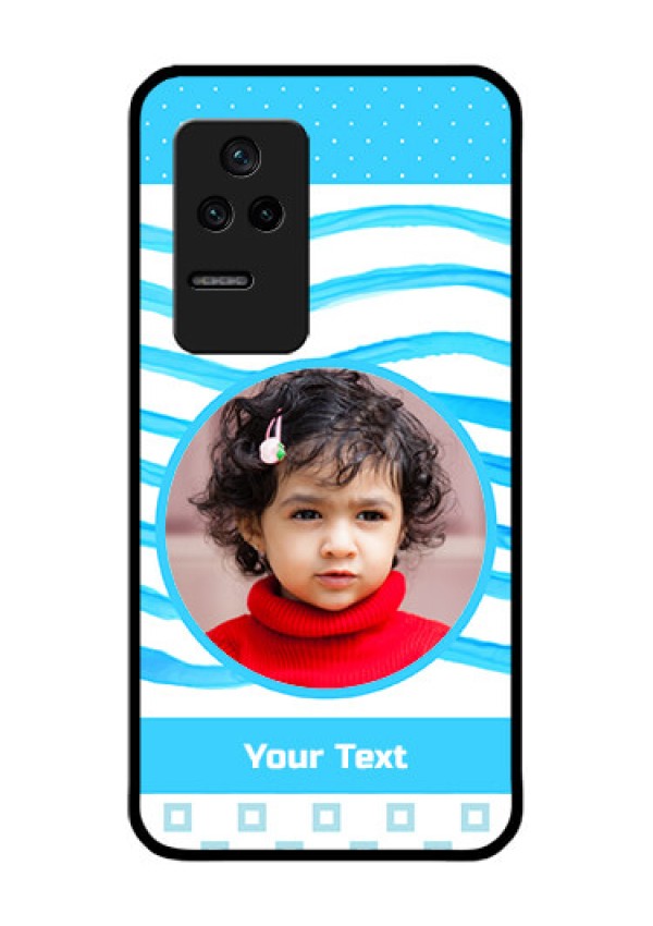 Poco F4 5G Custom Glass Phone Case - Simple Blue Case Design