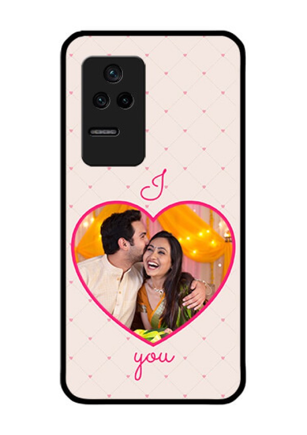 Poco F4 5G Custom Glass Mobile Case - Heart Shape Design