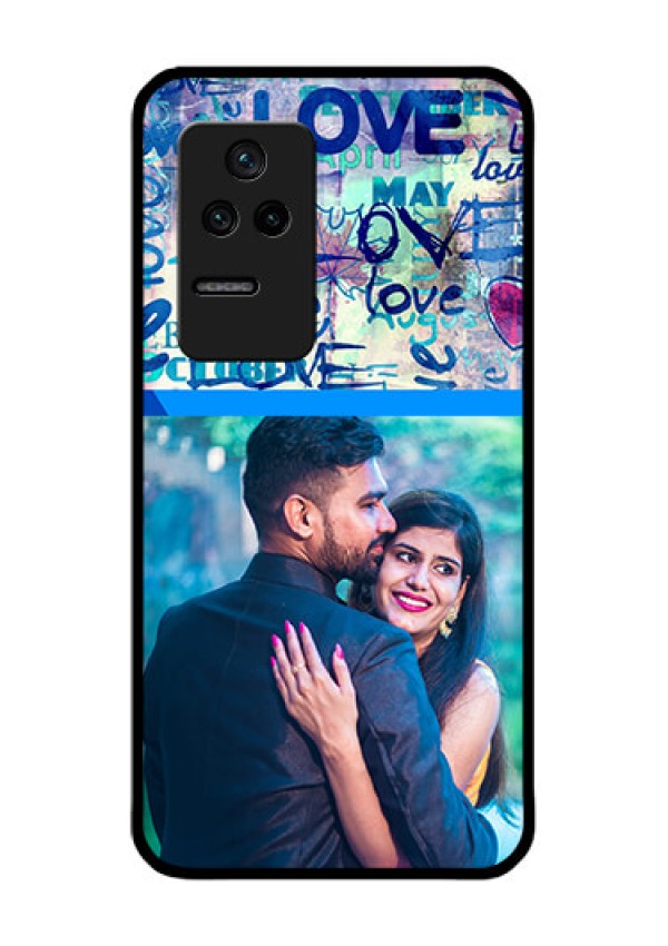 Poco F4 5G Custom Glass Mobile Case - Colorful Love Design