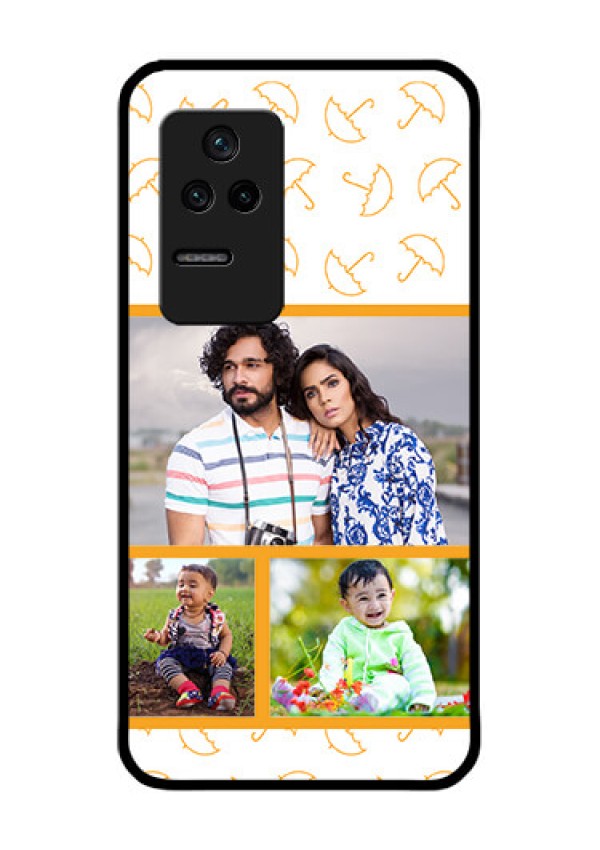Poco F4 5G Custom Glass Mobile Case - Yellow Pattern Design