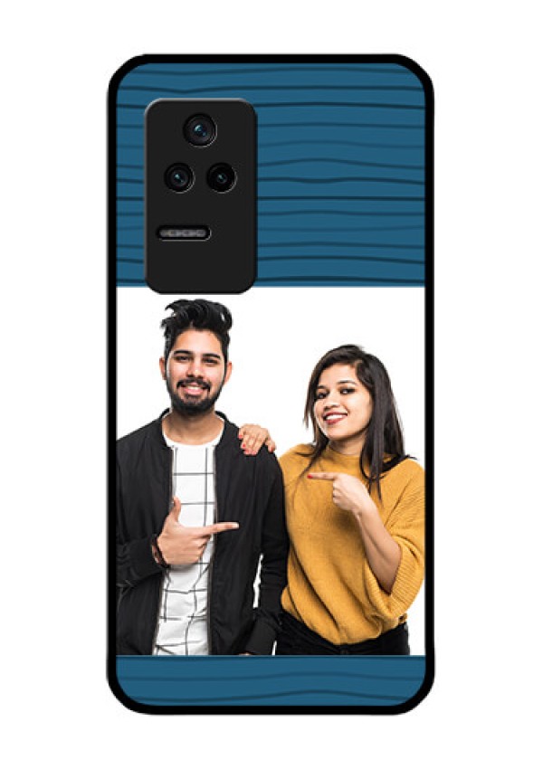 Poco F4 5G Custom Glass Phone Case - Blue Pattern Cover Design