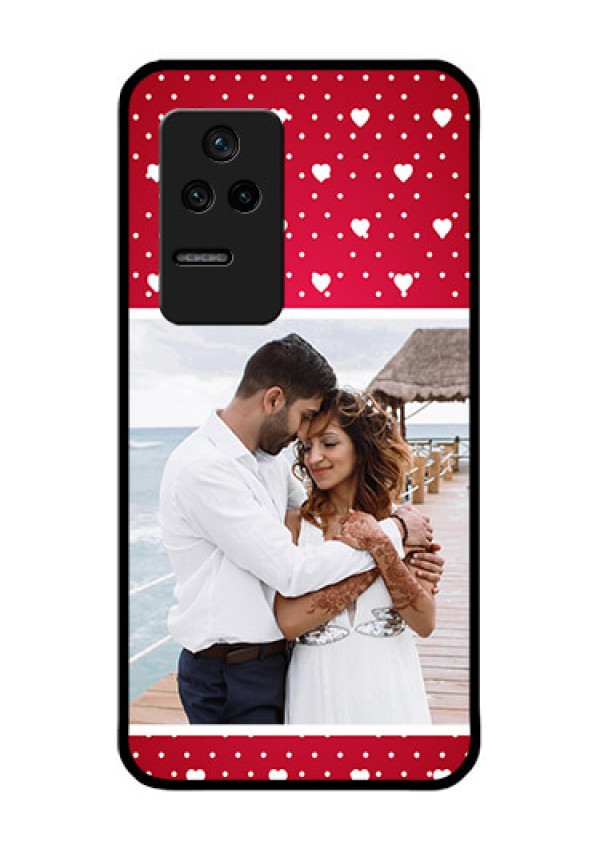 Poco F4 5G Photo Printing on Glass Case - Hearts Mobile Case Design