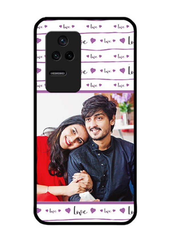 Poco F4 5G Custom Glass Mobile Case - Couples Heart Design