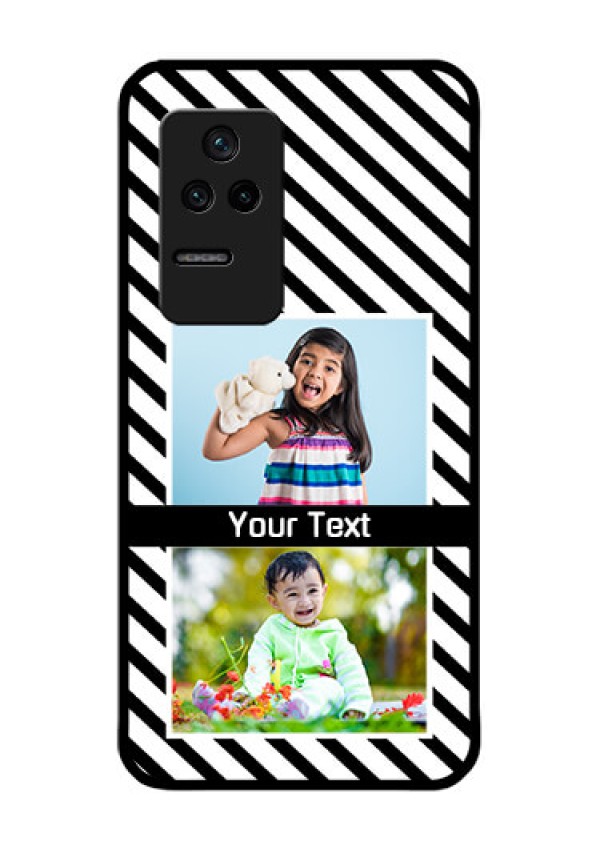 Poco F4 5G Photo Printing on Glass Case - Black And White Stripes Design