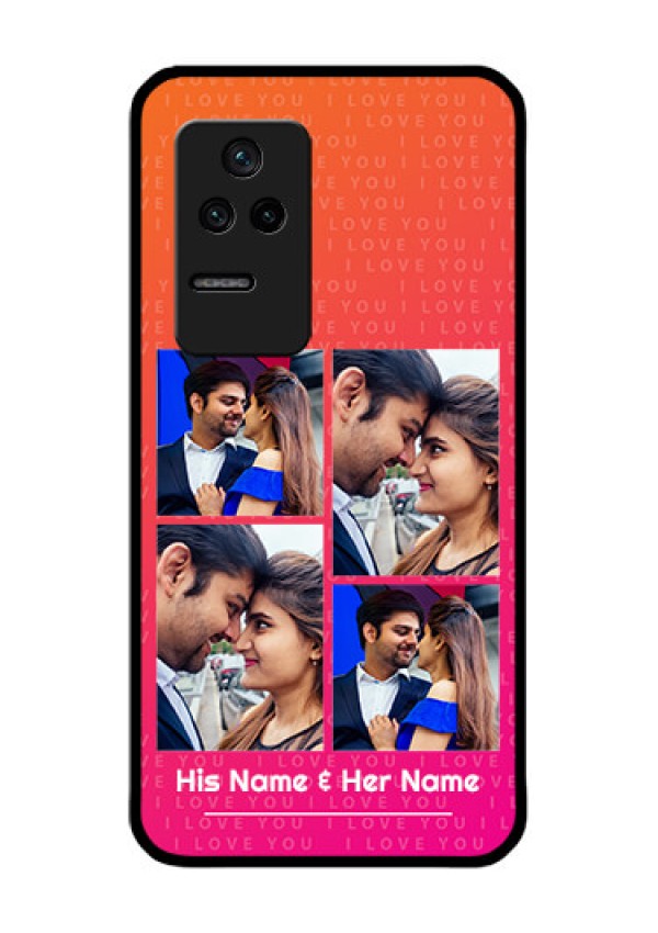 Poco F4 5G Custom Glass Phone Case - I Love You Pink Design