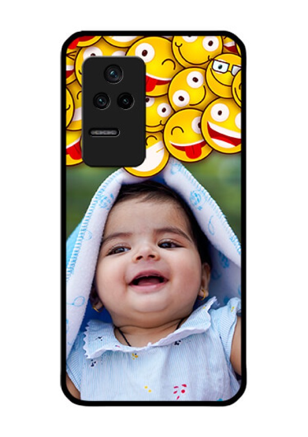 Poco F4 5G Custom Glass Mobile Case - with Smiley Emoji Design