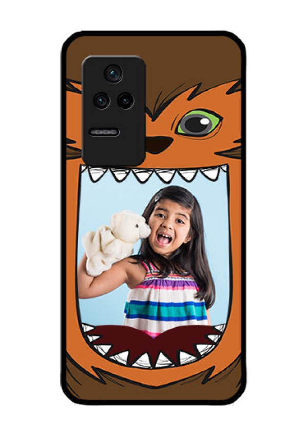 Poco F4 5G Photo Printing on Glass Case - Owl Monster Back Case Design