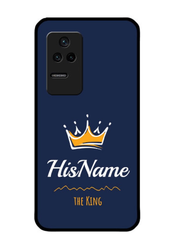 Poco F4 5G Glass Phone Case King with Name
