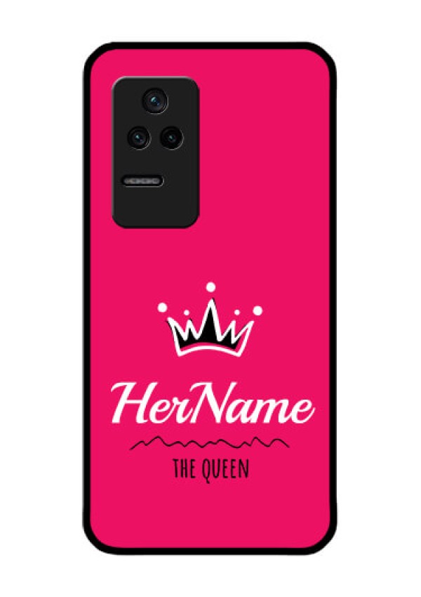Poco F4 5G Glass Phone Case Queen with Name